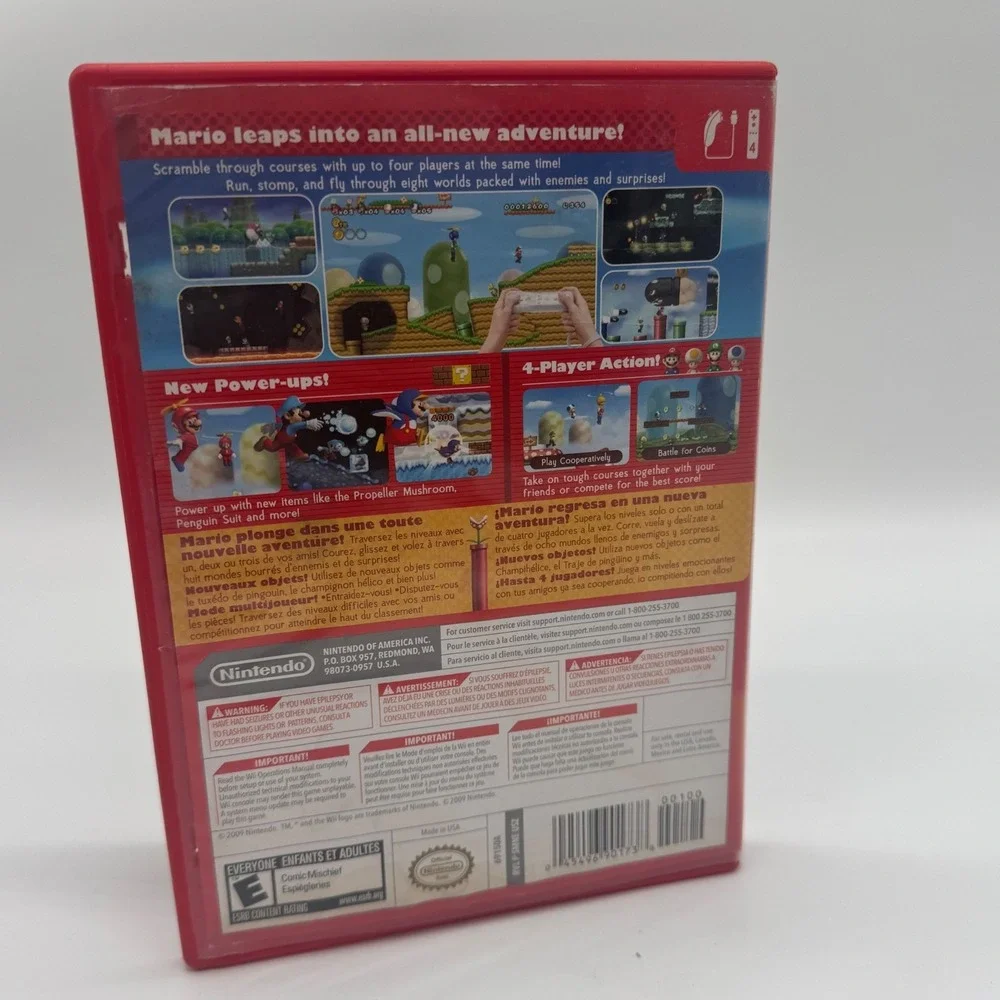 New Super Mario Bros. Wii Nintendo Wii Game Red Case CIB Complete Manual